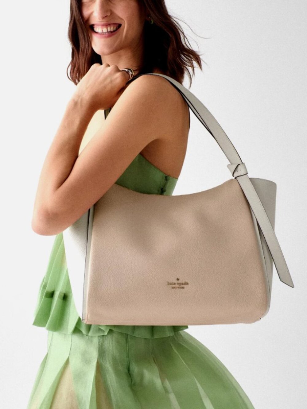 New Kate Spade New York Knott Tote Bag Light Cream Multi